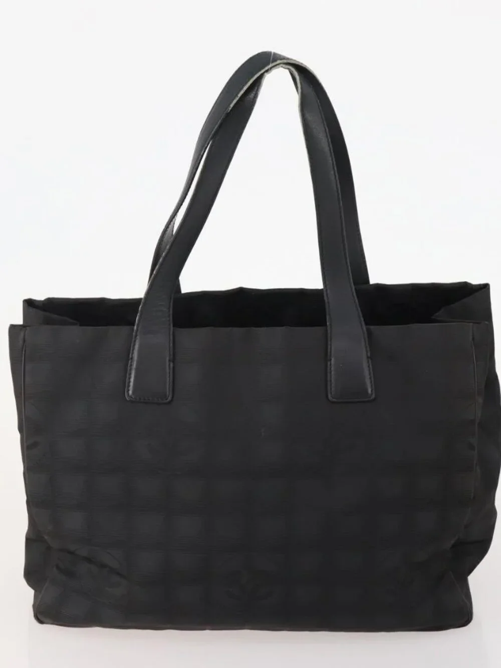 CHANEL New Travel line Tote Bag Nylon 3 Set Black Beige CC Auth BA12659